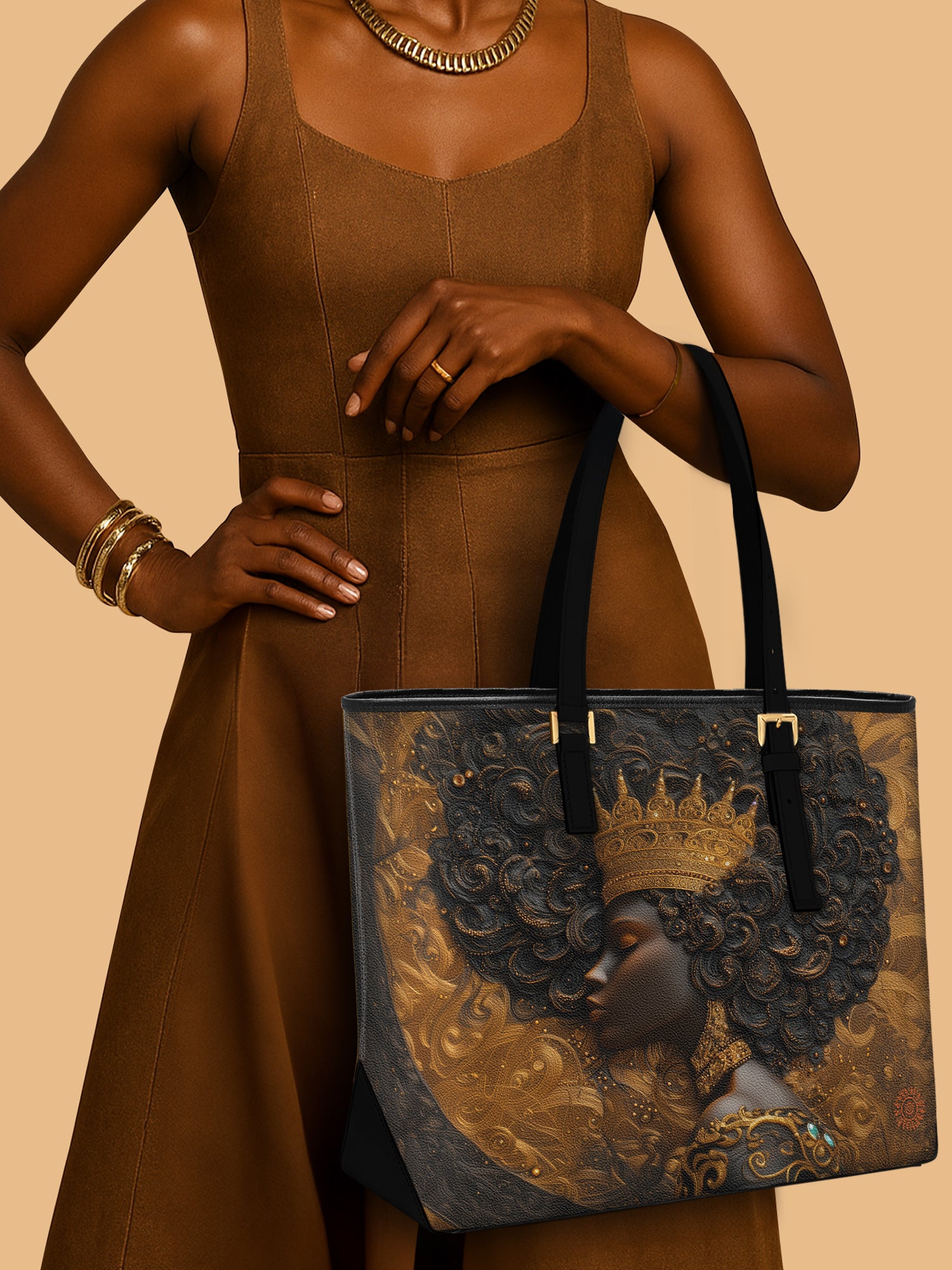 Melanin Spell Sleek Leather Tote QR0XD121