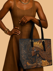 Queen Rising Sleek Leather Tote QR0XD122