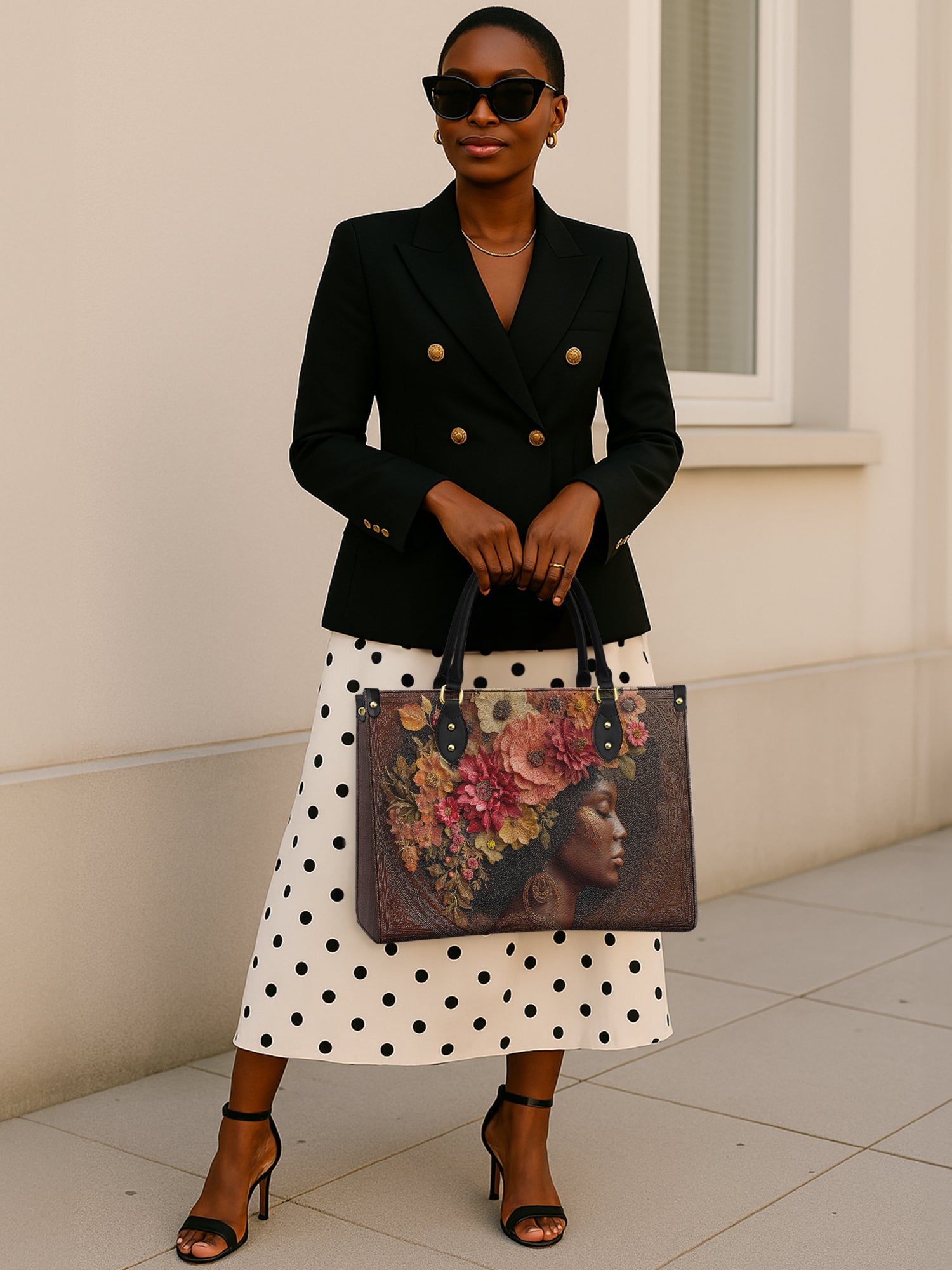 Whispering Blooms Premium Leather Handbag QR0HH048