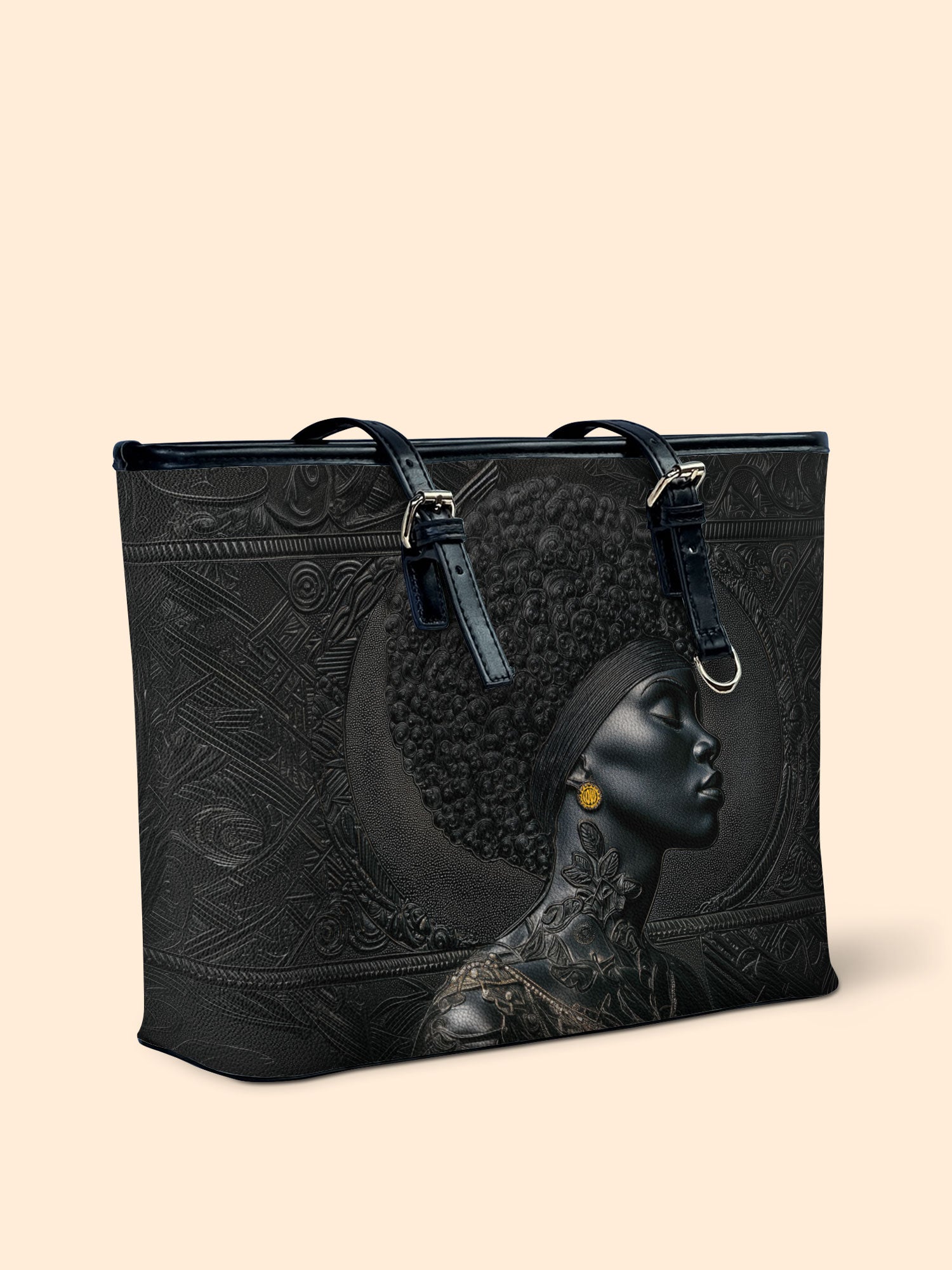 Crowned In Onyx Leather Bucket Bag QR0XD728