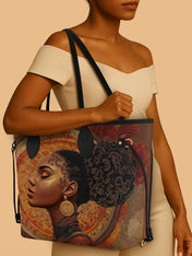 Mocha Sage Classic Shopper Tote QR0XD012