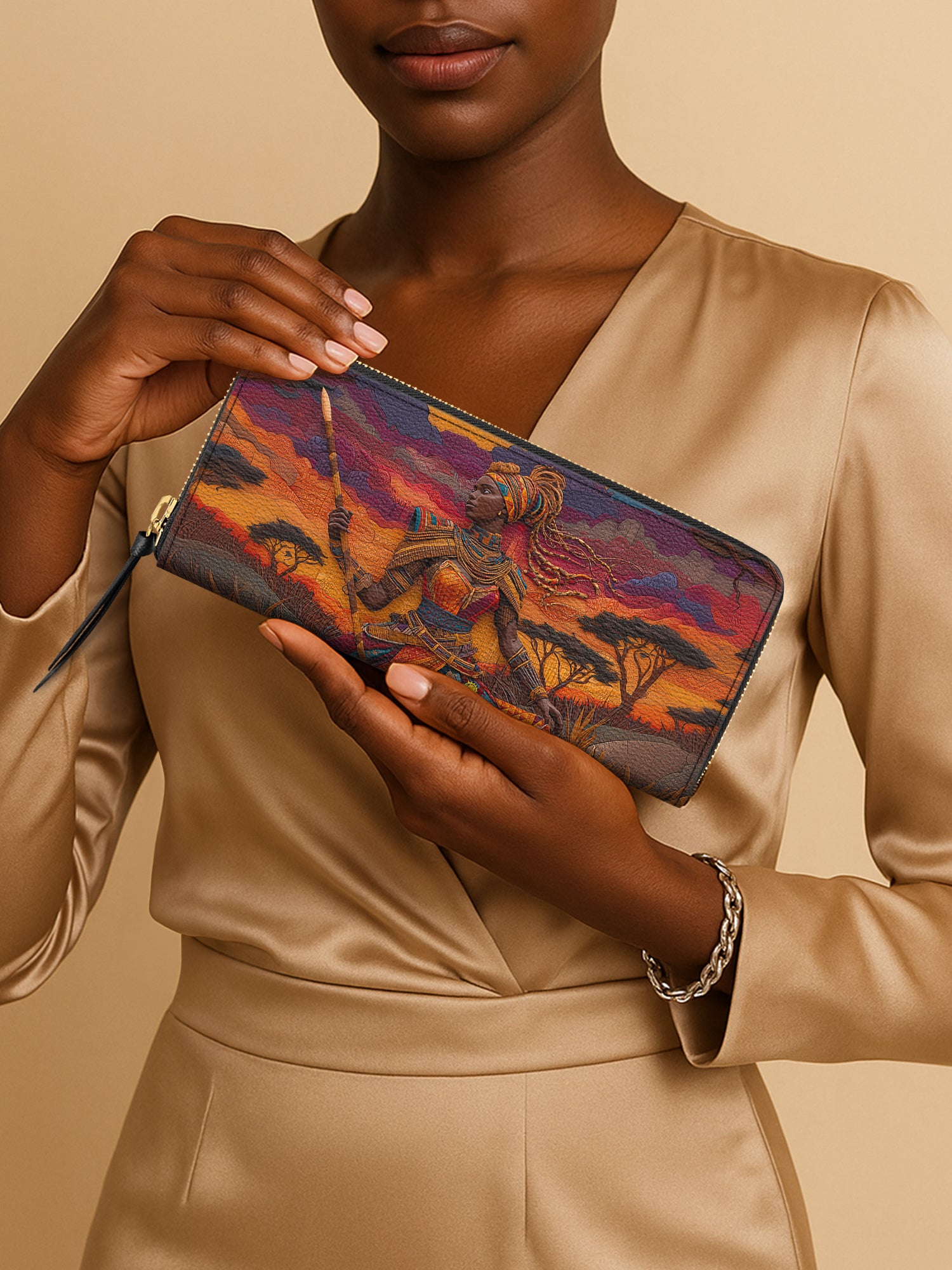 African Warrior Slimline Zippy Wallet QR0HH069