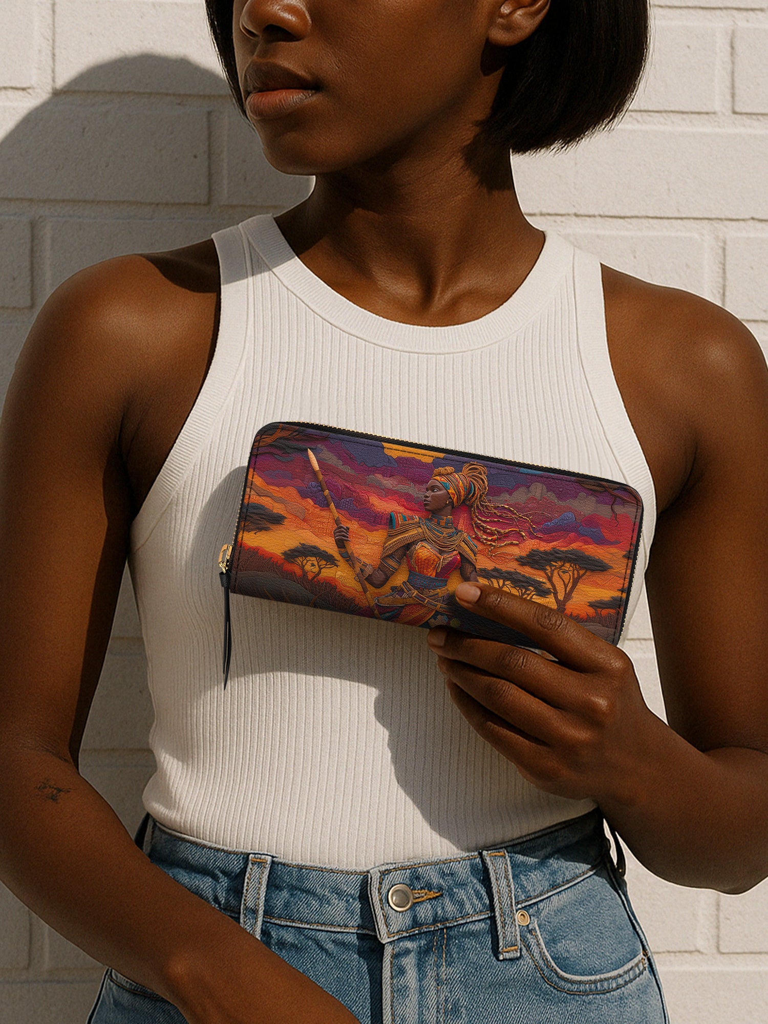 African Warrior Slimline Zippy Wallet QR0HH069