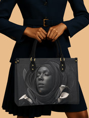 Obsidian Bloom Premium Leather Handbag QR0TD216