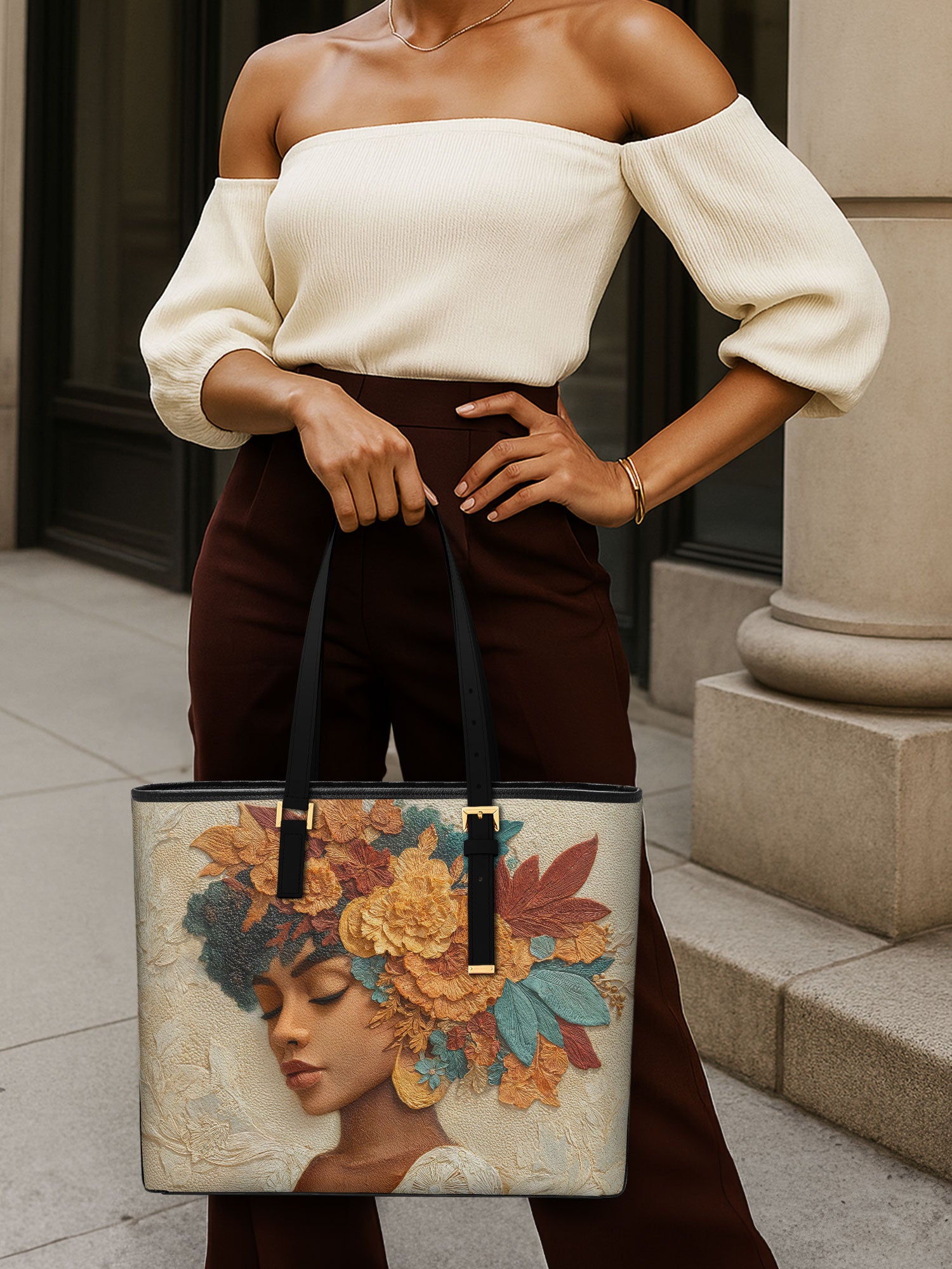 Autumn Radiance Sleek Leather Tote QR0HH084