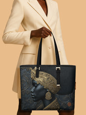 Ebony Sovereign Sleek Leather Tote QR0XD049