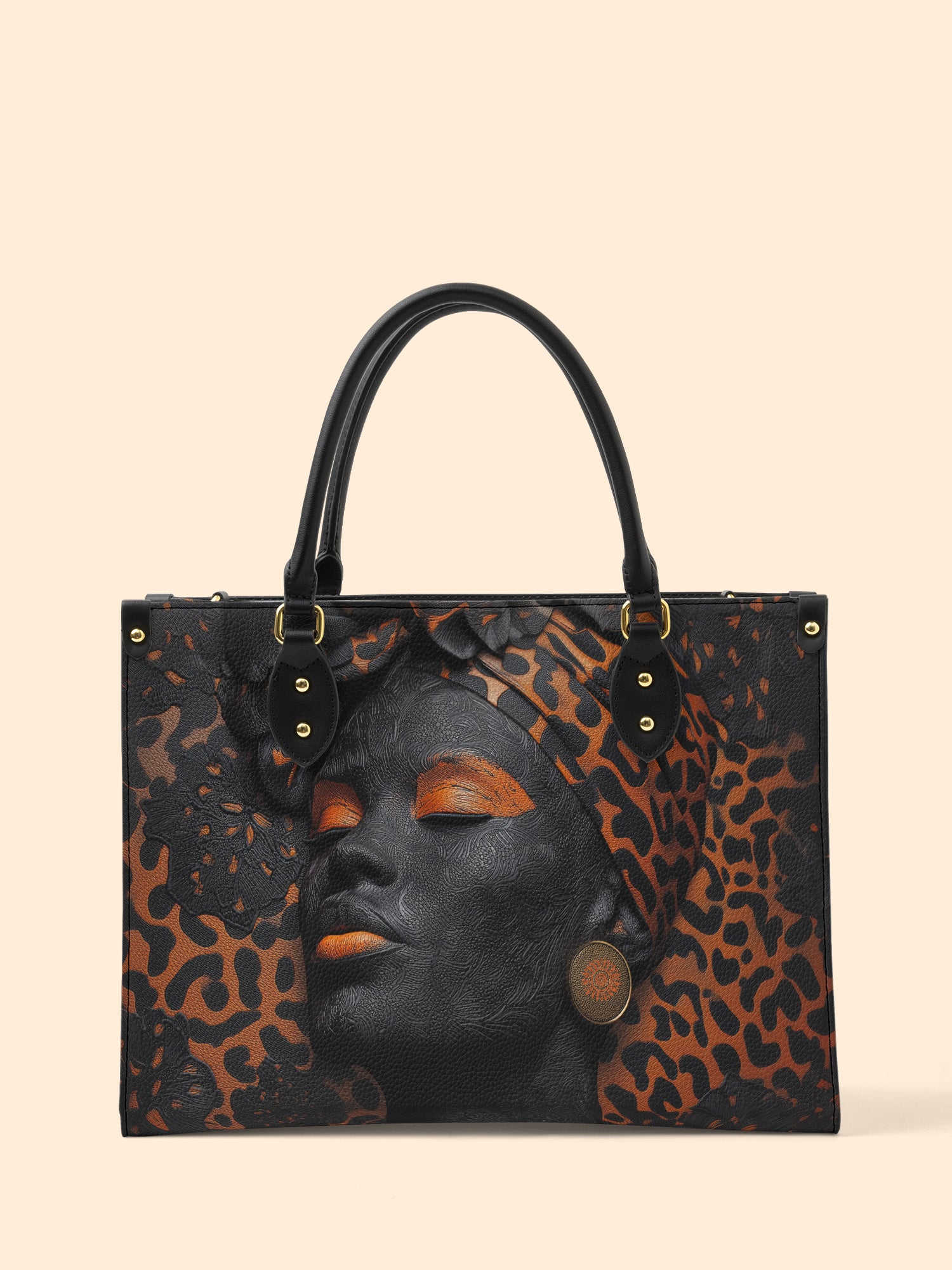 Cheetah Spirit Premium Leather Handbag QR0HH096