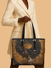 Melanin Spell Sleek Leather Tote QR0XD121