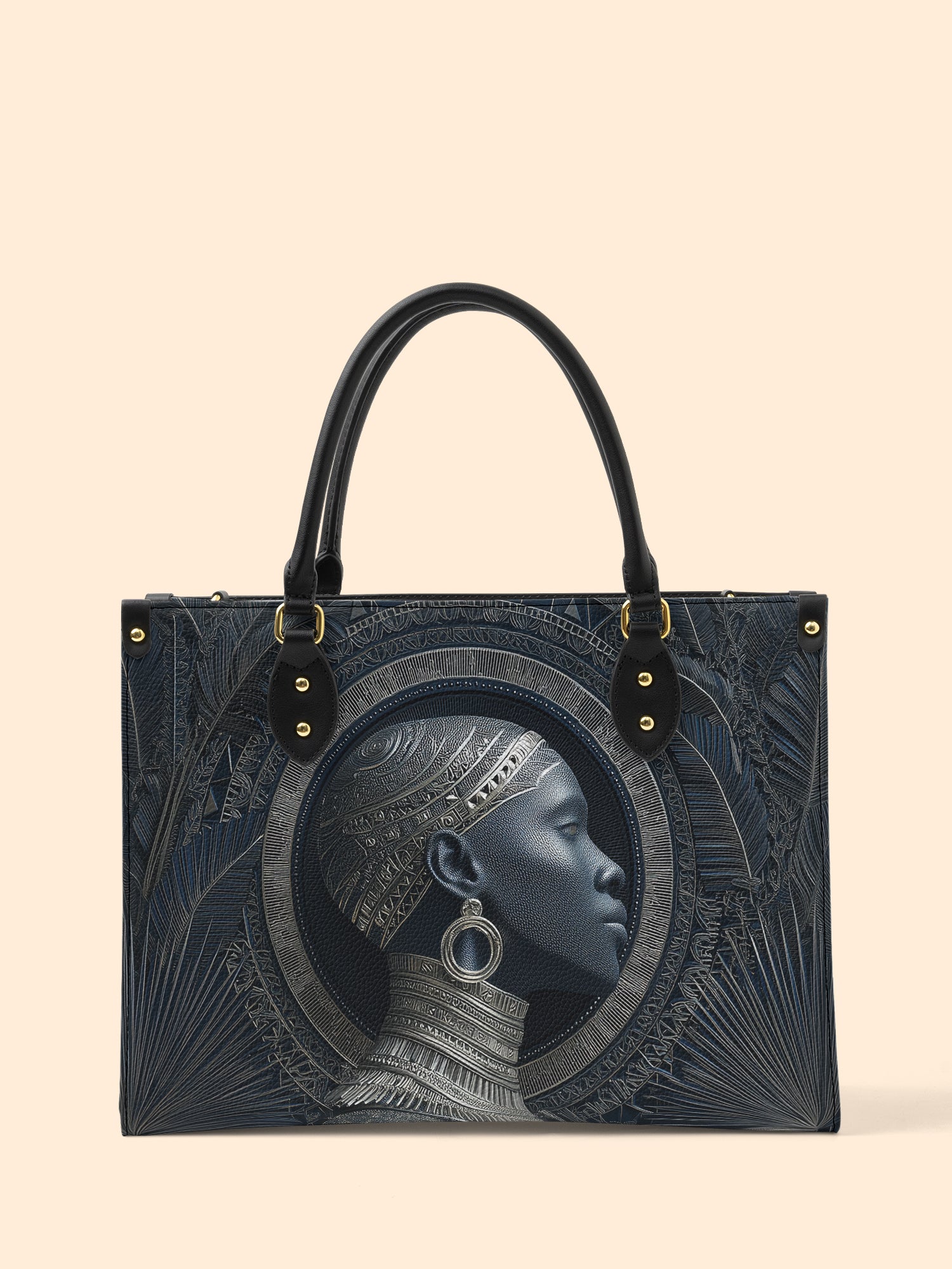 Midnight Sovereign Portrait Premium Leather Handbag QR0HH121