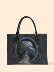 Midnight Sovereign Portrait Premium Leather Handbag QR0HH121