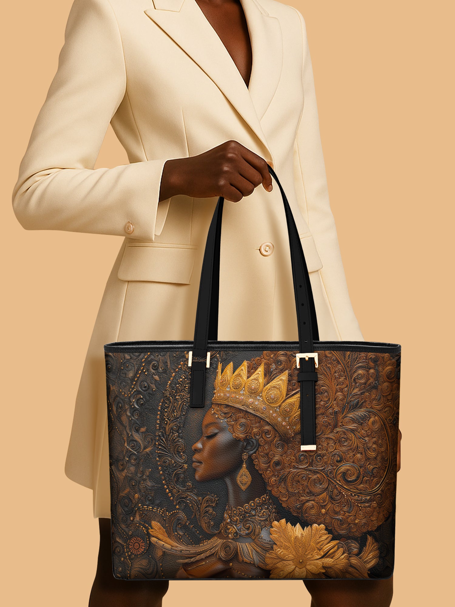 Queen Rising Sleek Leather Tote QR0XD122