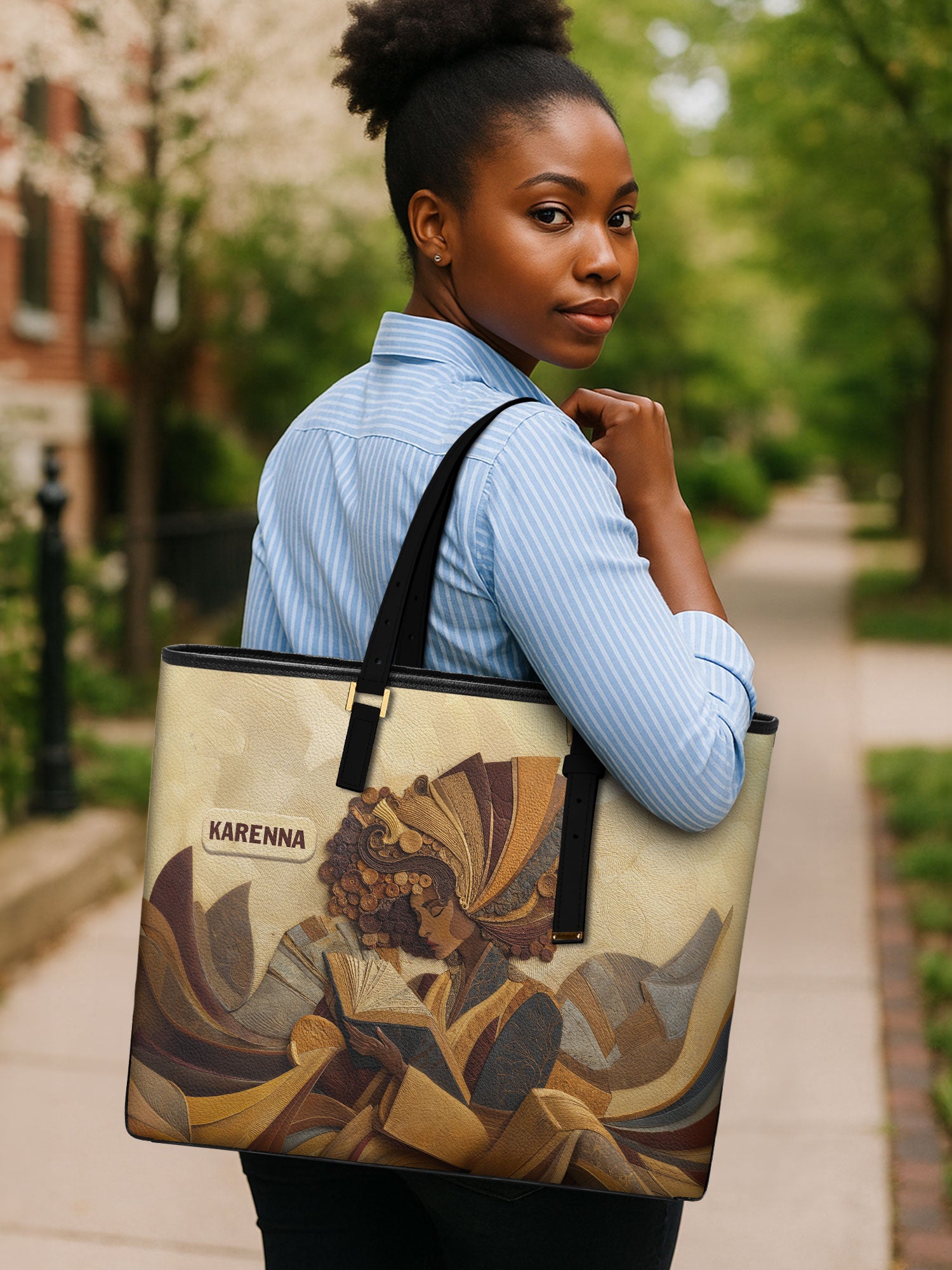 Literary Queen Sleek Leather Tote