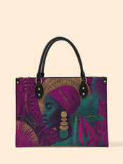 Golden Halo Portrait Premium Leather Handbag QR0HH120