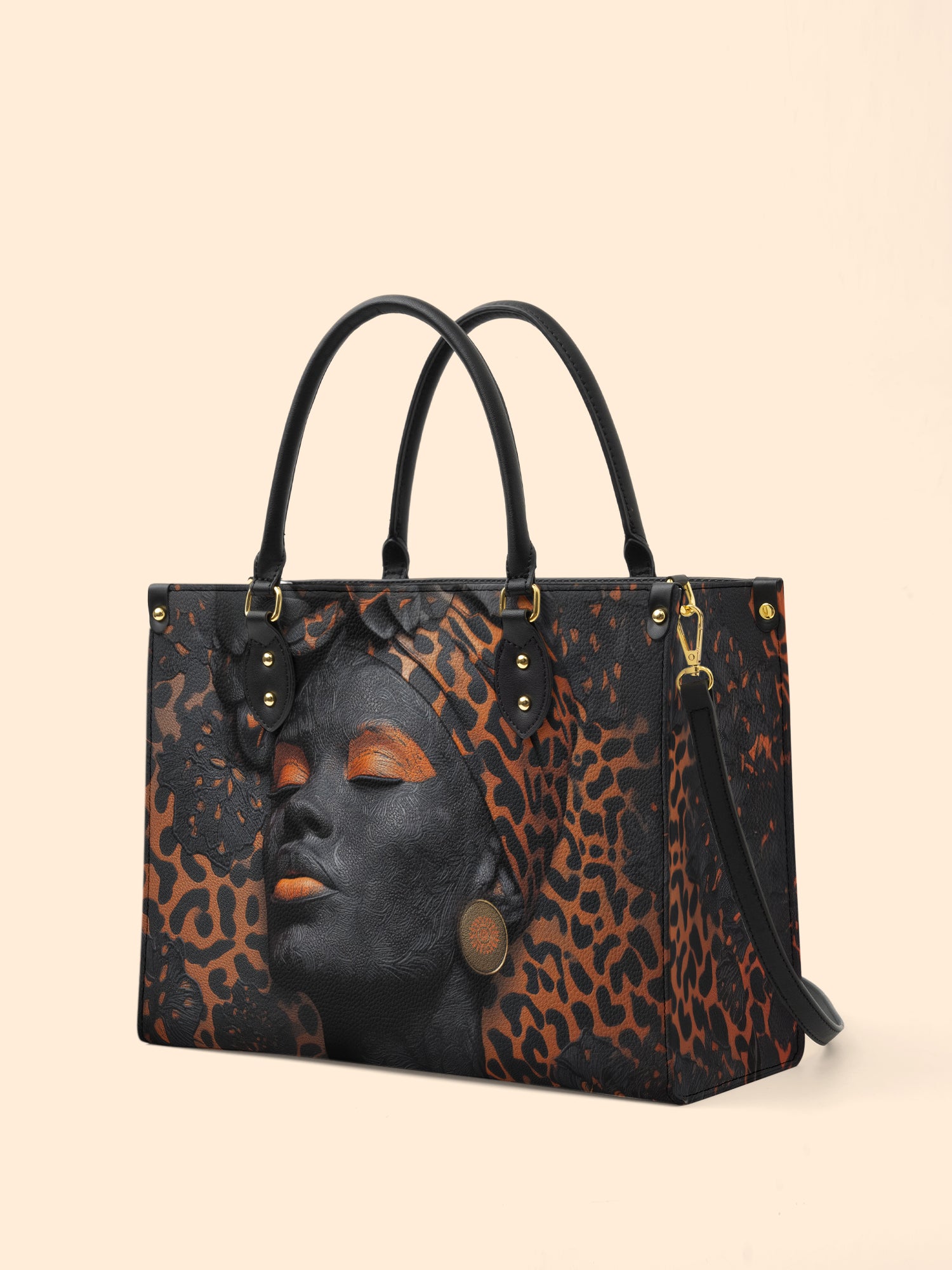 Cheetah Spirit Premium Leather Handbag QR0HH096