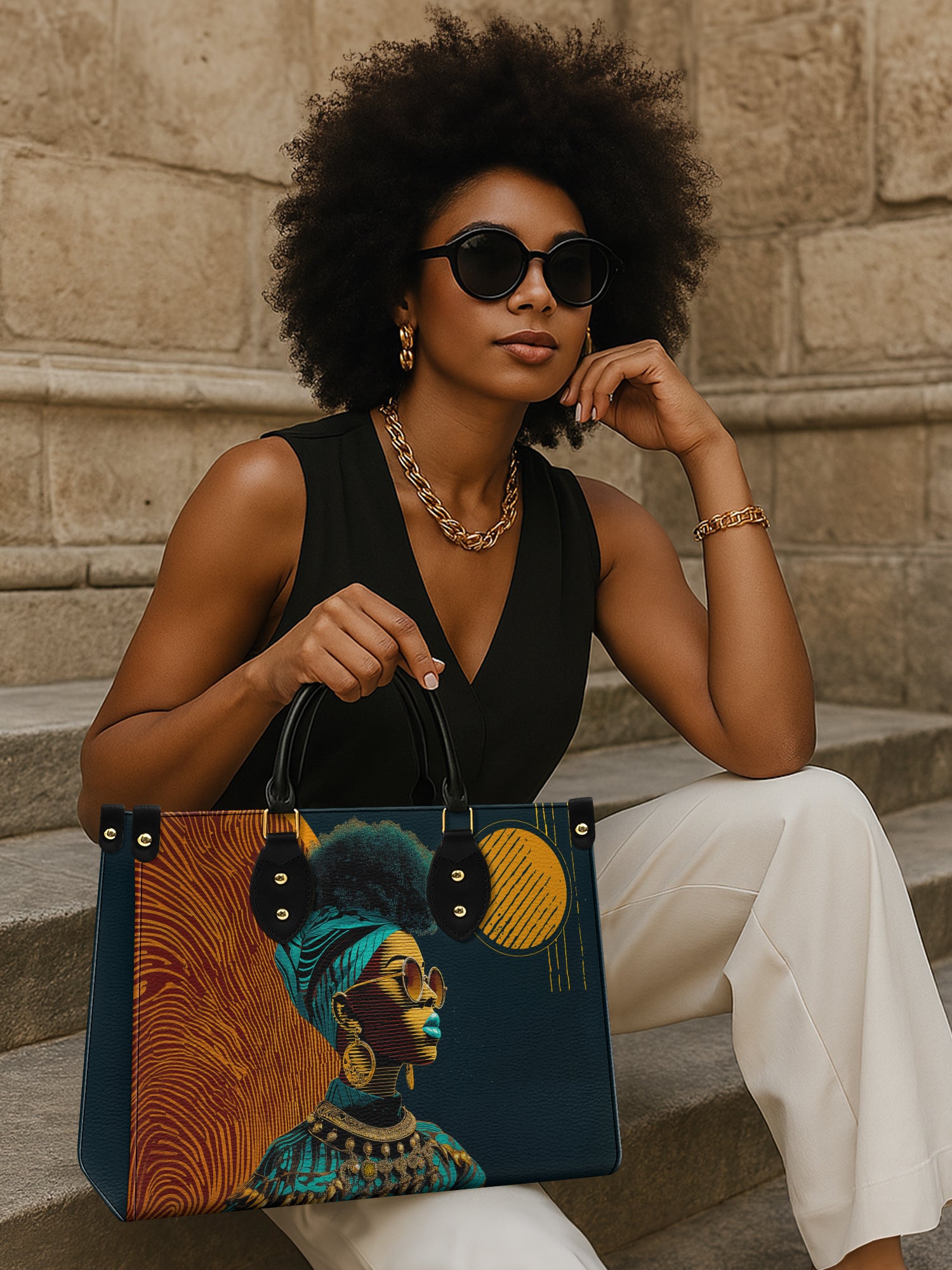 Unapologetically Black Premium Leather Handbag QR0XD125