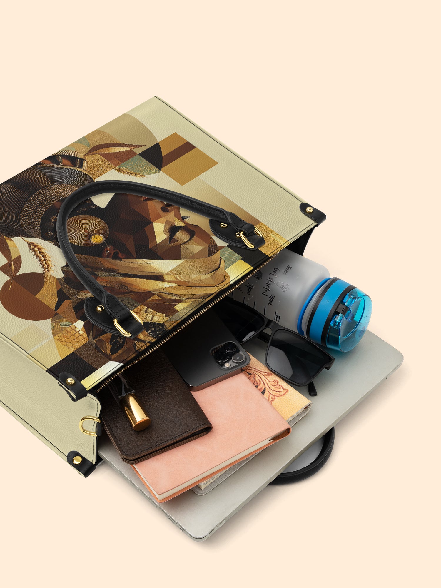 Golden Facets Premium Leather Handbag QR0TV045