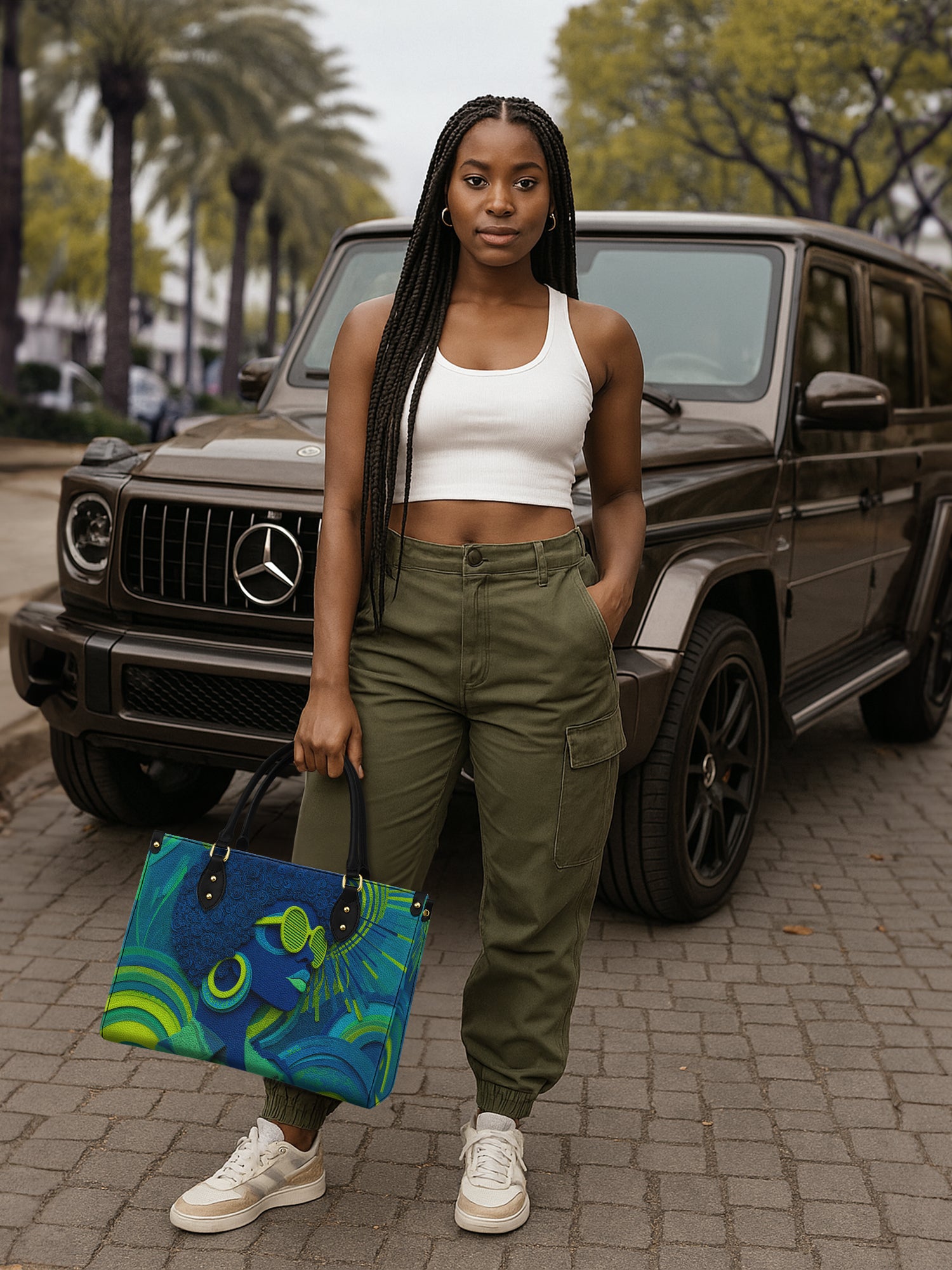 Noir Gaze Premium Leather Handbag QR0TD310