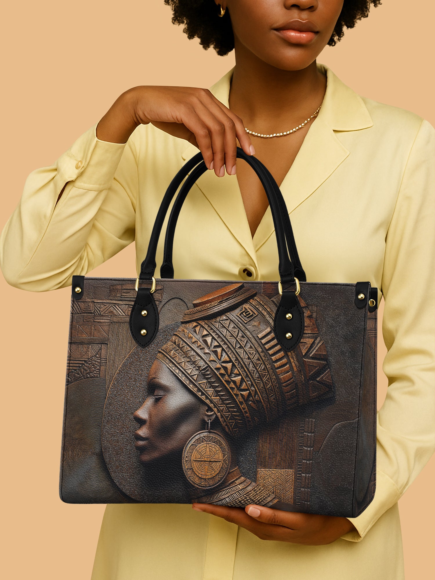 Bronze Serenity Premium Leather Handbag QR0TV078