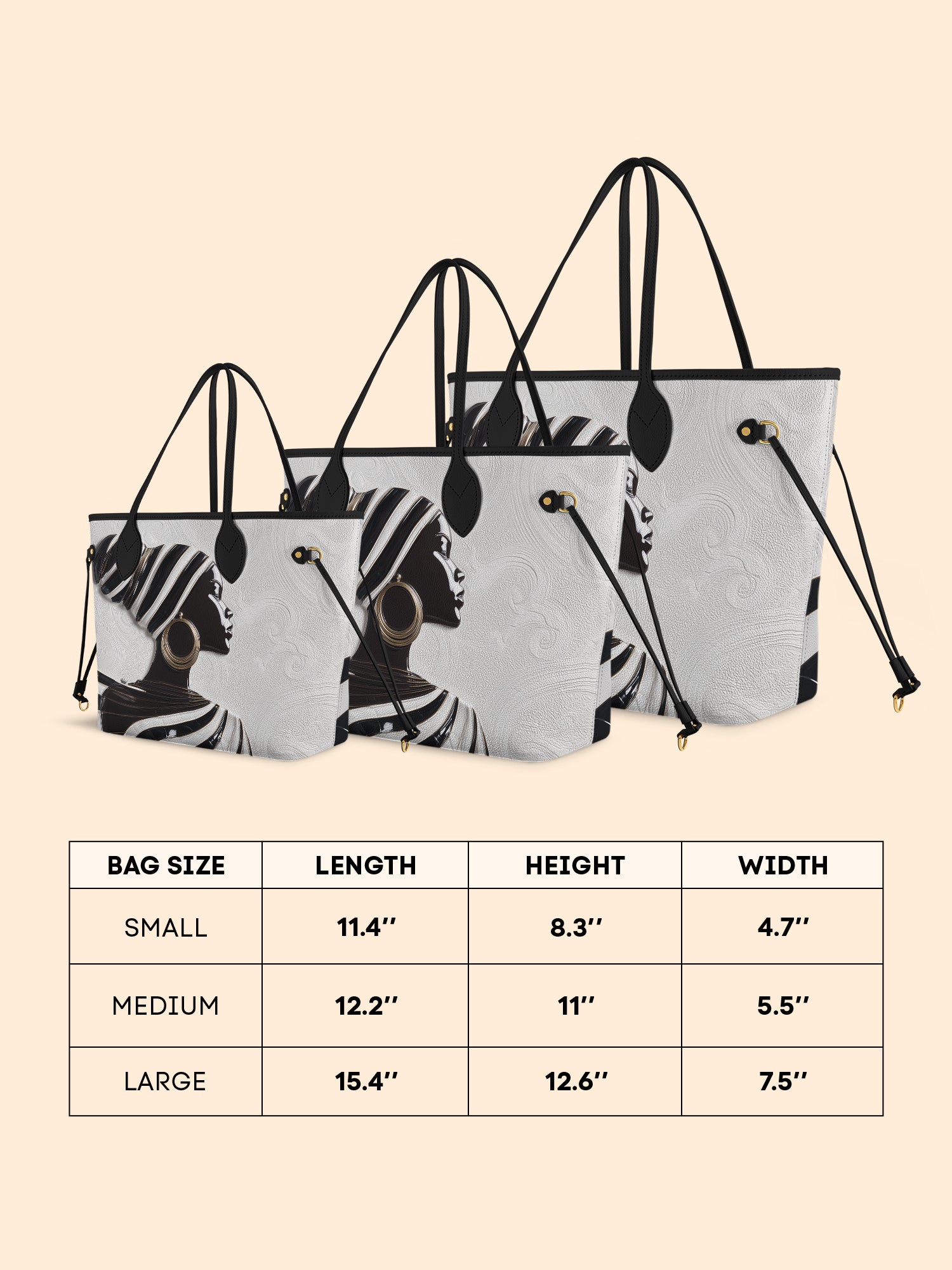 Ivory Stripes Classic Shopper Tote QR0XD431