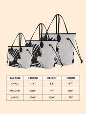 Ivory Stripes Classic Shopper Tote QR0XD431