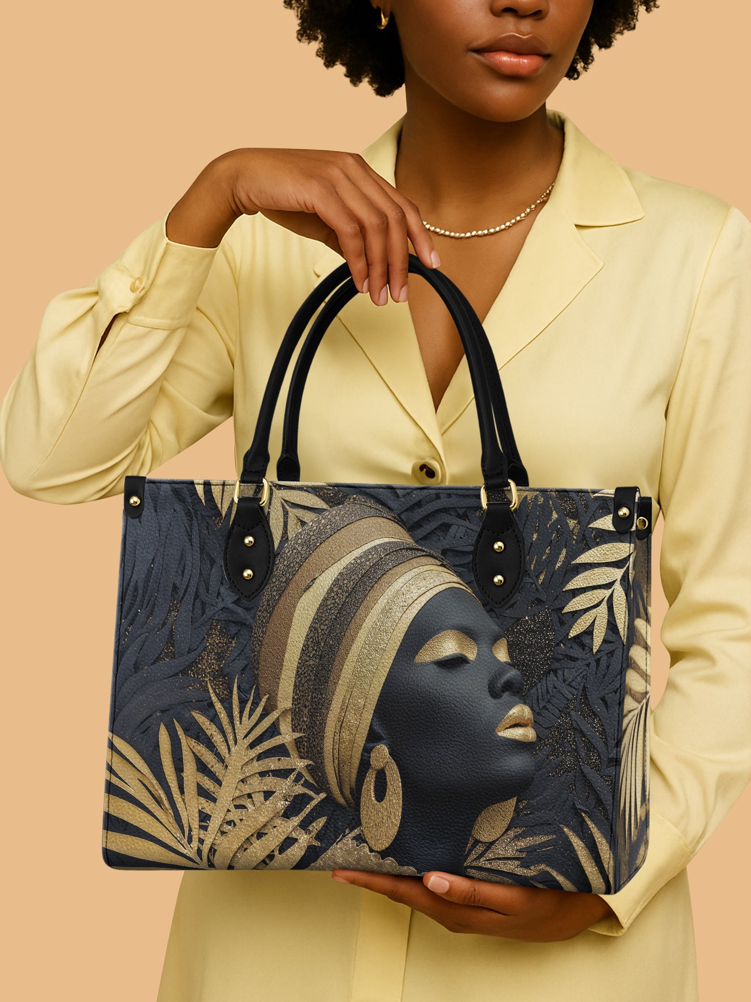 Ebony Majesty Premium Leather Handbag QR0TD121