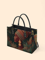 Adorned Silhouette Premium Leather Handbag QR0HH117