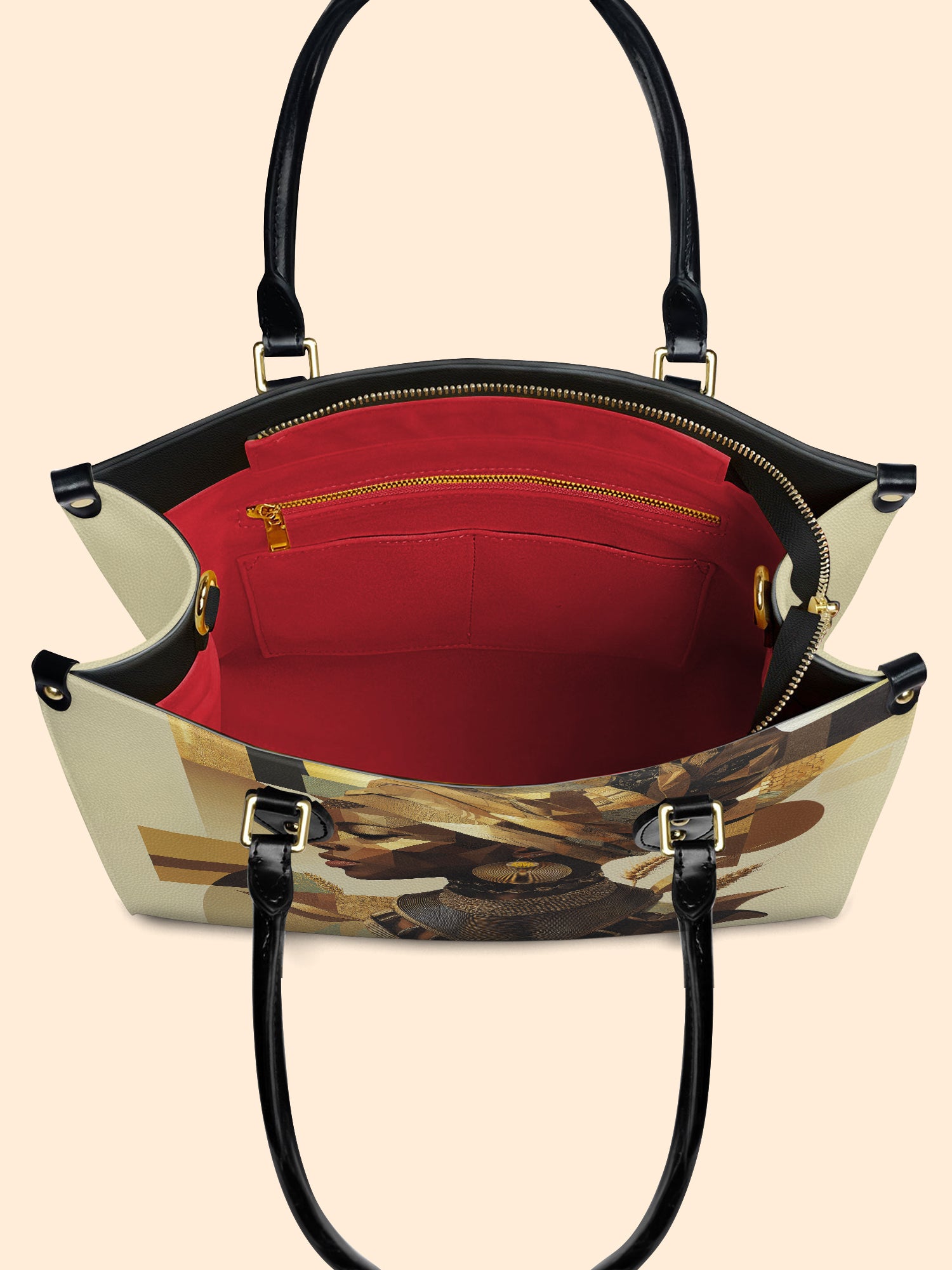 Golden Facets Premium Leather Handbag QR0TV045