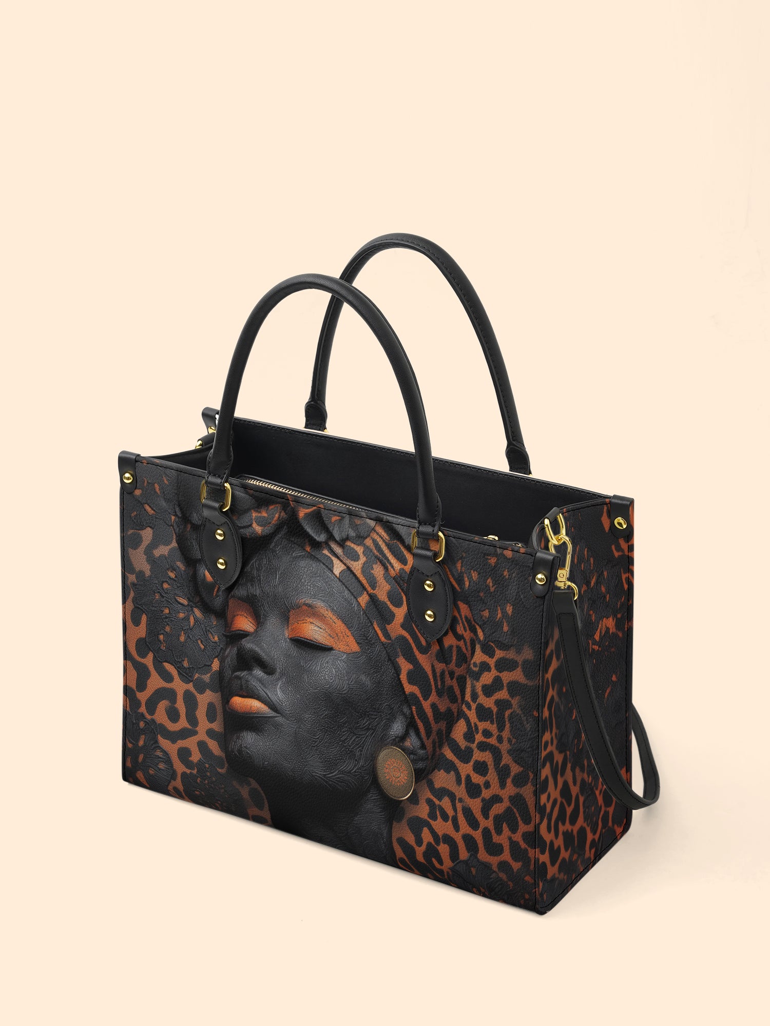 Cheetah Spirit Premium Leather Handbag QR0HH096
