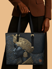 Ebony Sovereign Sleek Leather Tote QR0XD049