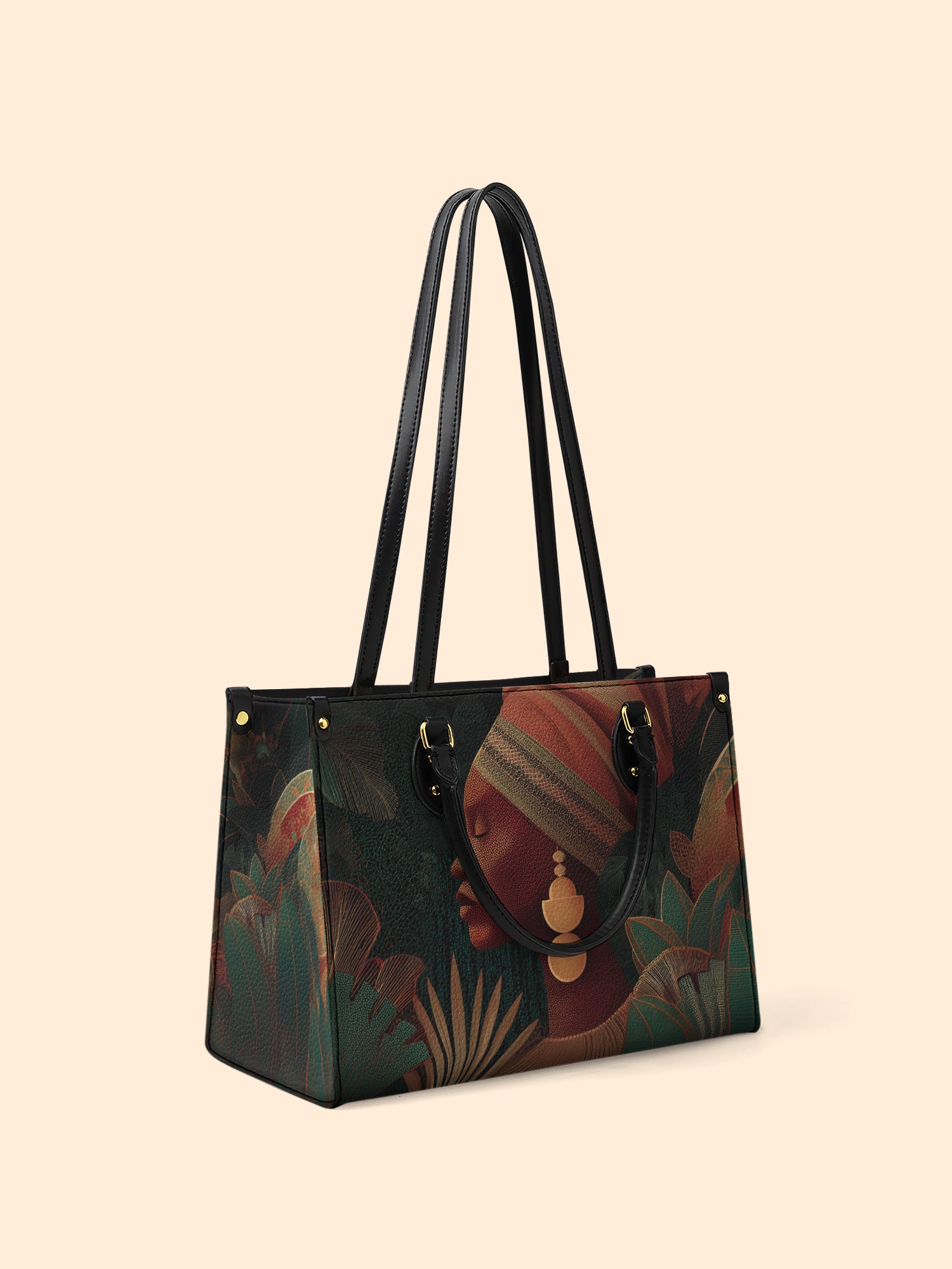 Adorned Silhouette Premium Leather Handbag QR0HH117