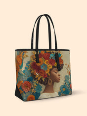 Golden Bloom Sleek Leather Tote QR0HH083