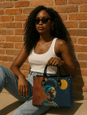 Unapologetically Black Premium Leather Handbag QR0XD125