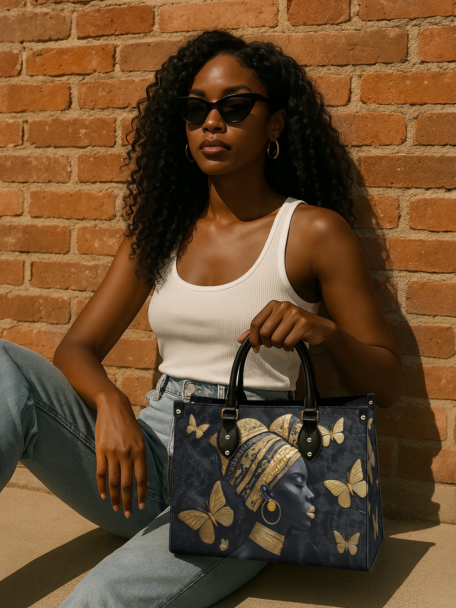 Wing Code Premium Leather Handbag QR0XD263