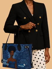 Black And Blooming Classic Shopper Tote