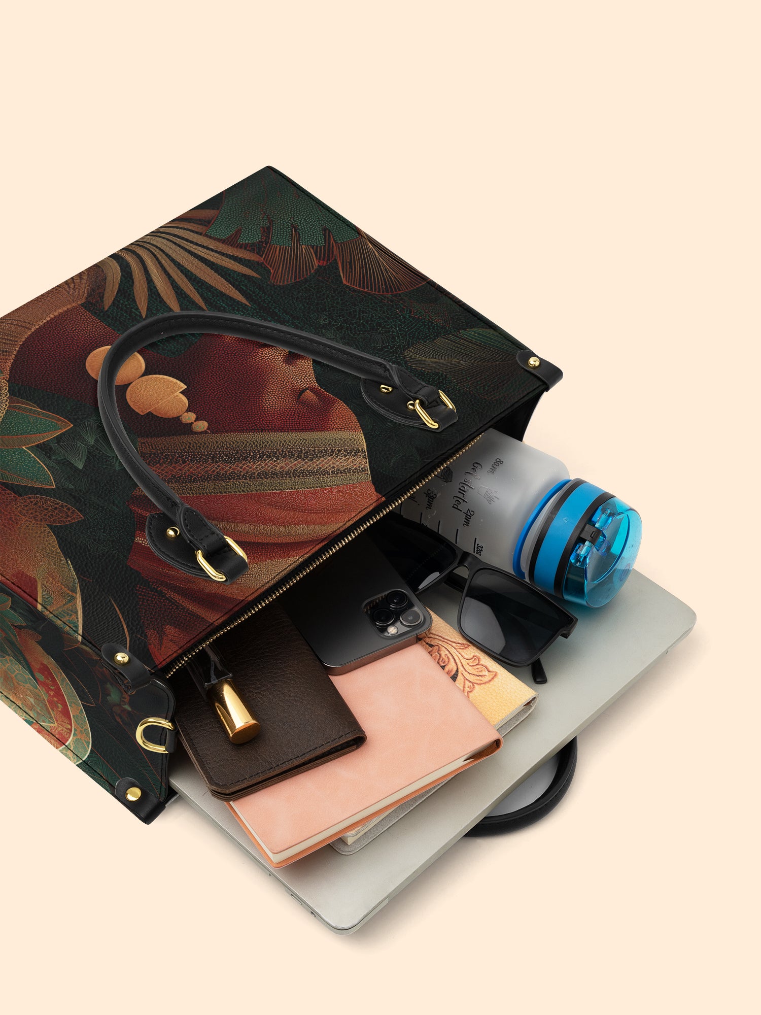 Adorned Silhouette Premium Leather Handbag QR0HH117