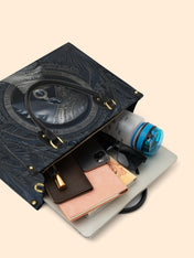 Midnight Sovereign Portrait Premium Leather Handbag QR0HH121