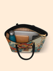 Golden Bloom Sleek Leather Tote QR0HH083