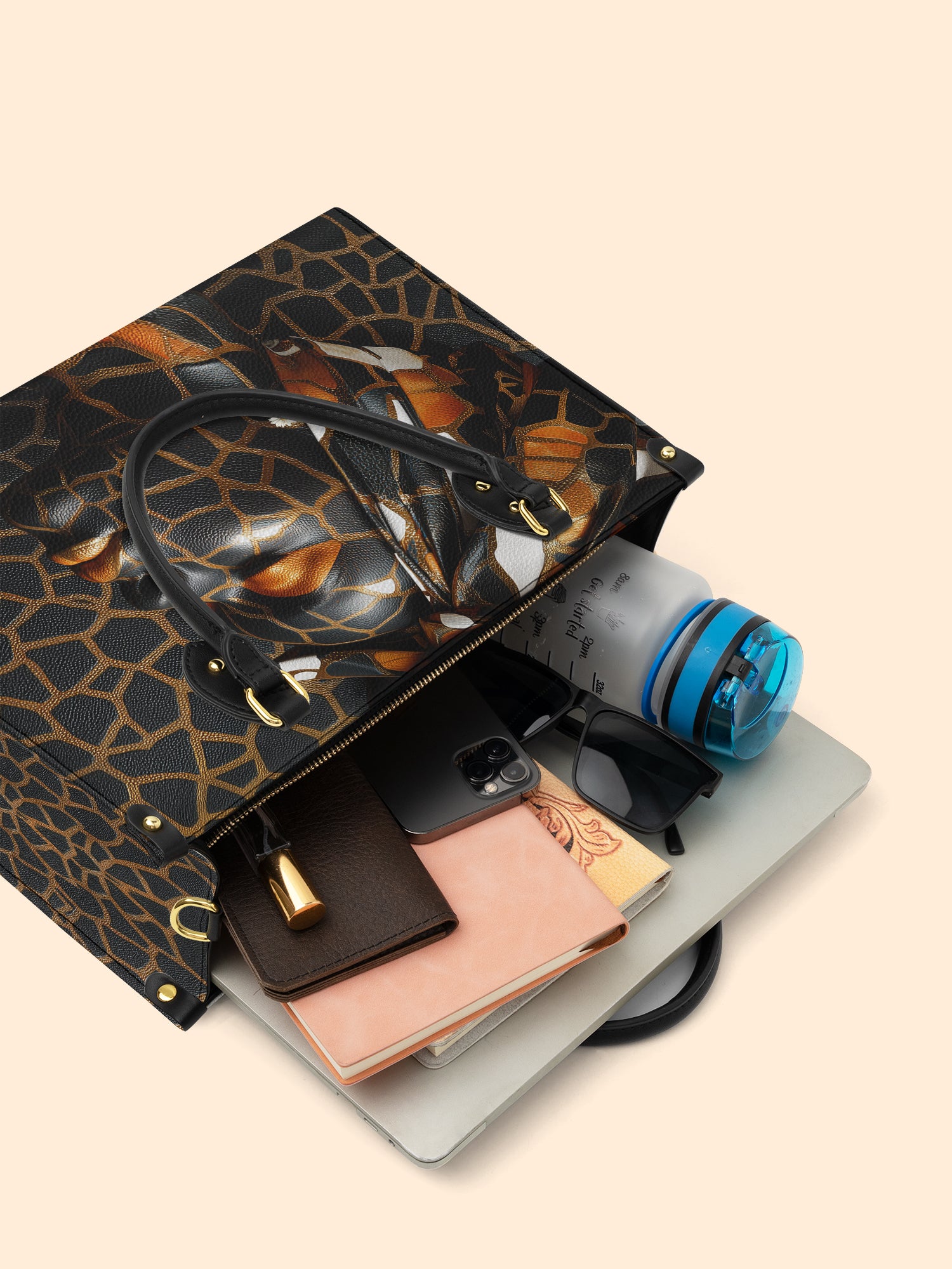 Giraffe Grace Premium Leather Handbag QR0HH097