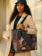 Essence of Melanin Sleek Leather Tote QR0TD023