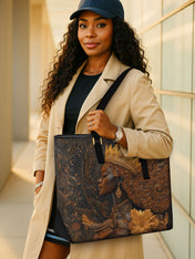 Queen Rising Sleek Leather Tote QR0XD122