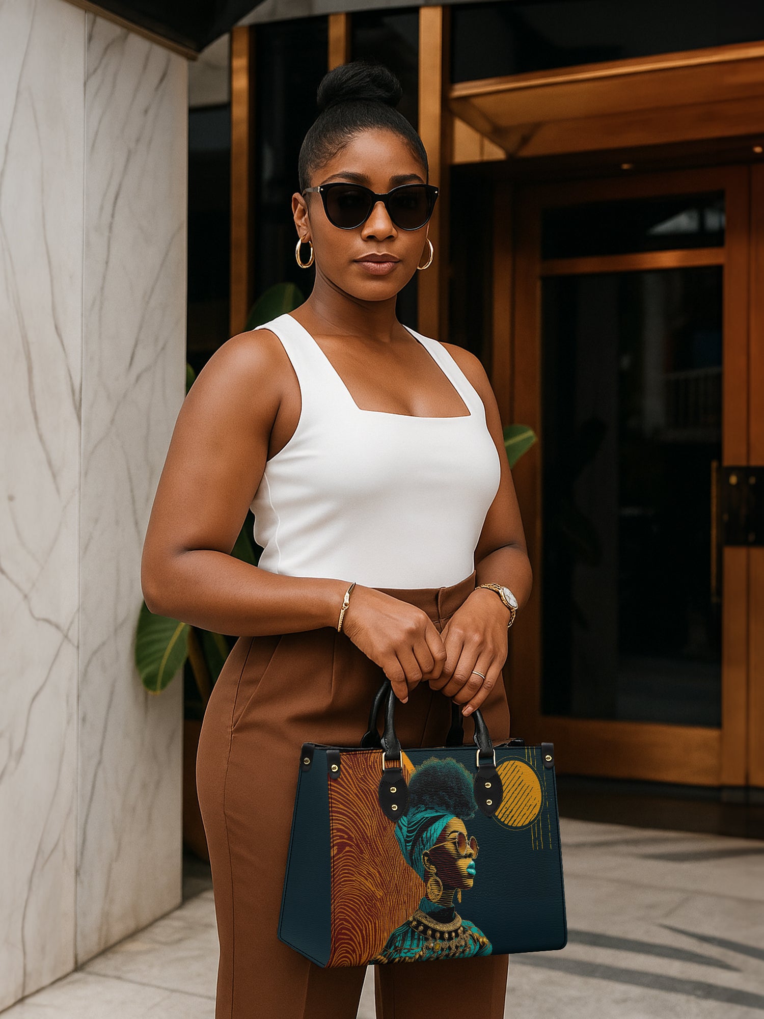 Unapologetically Black Premium Leather Handbag QR0XD125