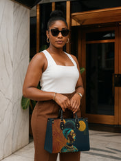 Unapologetically Black Premium Leather Handbag QR0XD125