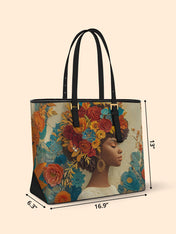 Golden Bloom Sleek Leather Tote QR0HH083