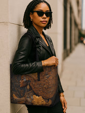 Queen Rising Sleek Leather Tote QR0XD122