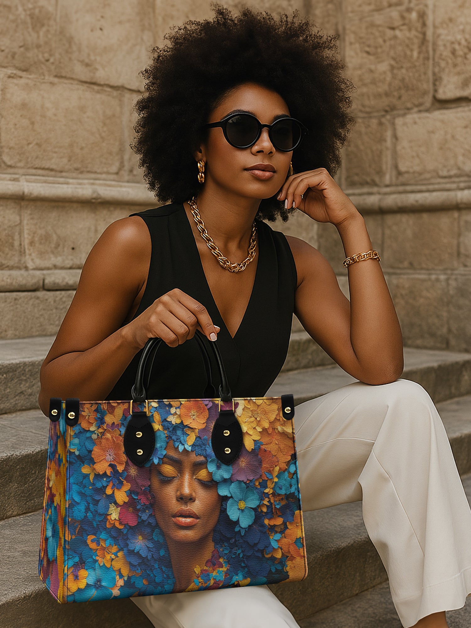 Floral Reverie Premium Leather Handbag QR0TD100