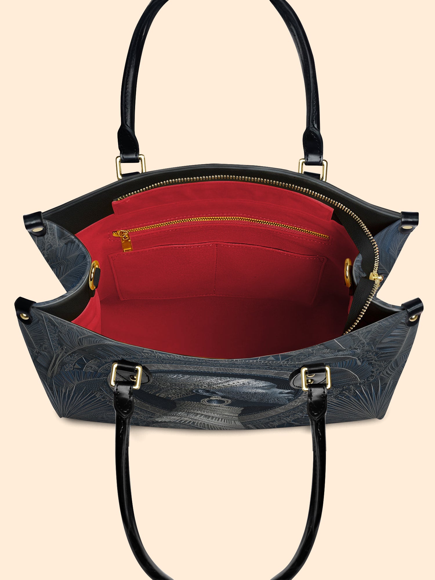 Midnight Sovereign Portrait Premium Leather Handbag QR0HH121