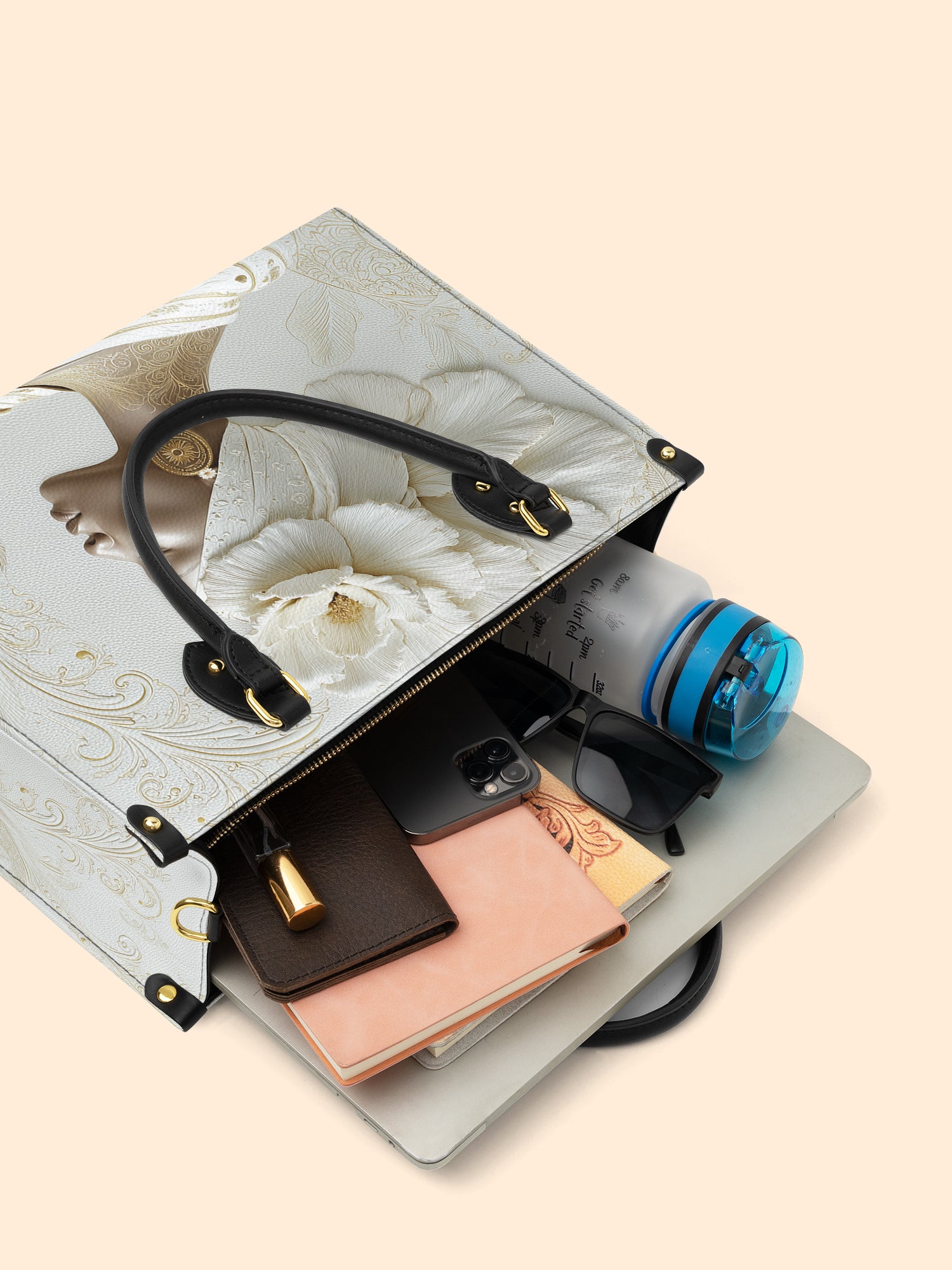 Luminous Bloom Premium Leather Handbag QR0TV121