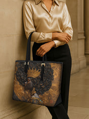 Melanin Spell Sleek Leather Tote QR0XD121