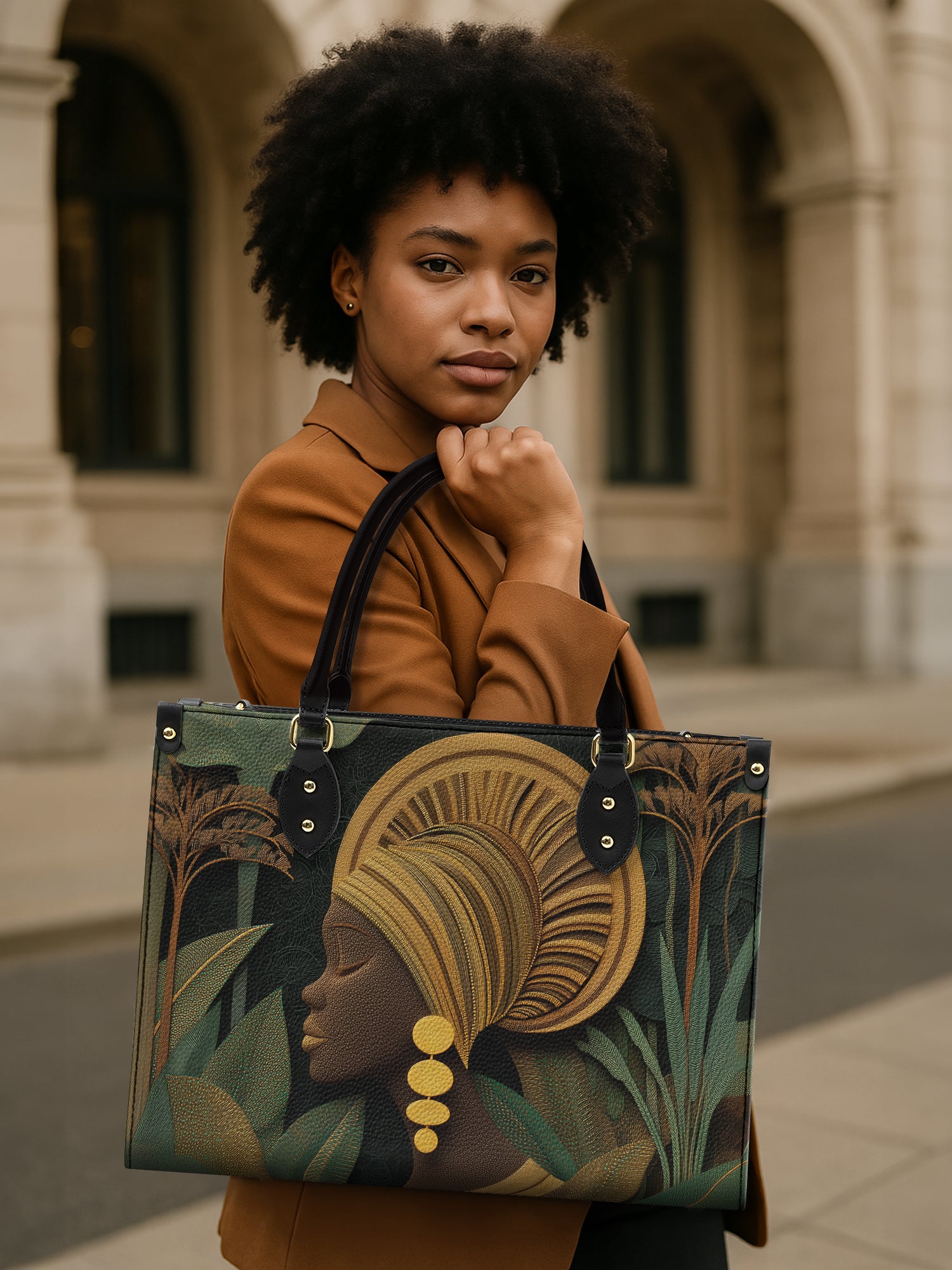 Enchanted Tropics Premium Leather Handbag QR0HH119