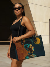 Unapologetically Black Premium Leather Handbag QR0XD125